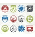 mountain adventure stamps vector image vector image