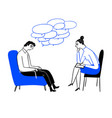 psychotherapy woman psychologist with tangled vector image vector image