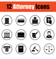 set of attorney icons vector image