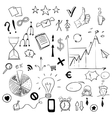set of business doodles elements vector image
