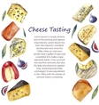watercolor cheese set with place for text vector image vector image