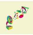 gramophone with music vector image