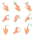 hand gestures for smartphone isolated set vector image vector image