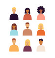 trendy people portraits set vector image