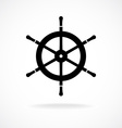 yacht wheel symbol helm silhouette vector image