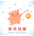 2019 zodiac pig year cartoon character vector image