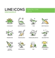 dinosaurs species- line design icons set vector image