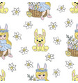 easter rabbit spring seamless vector image