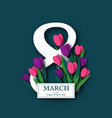 march 8 greeting card vector image vector image