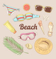 hand drawn beach vacation doodle tourism fashion vector image vector image