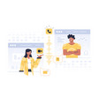 people communication in windows vector image vector image