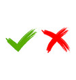 tick and cross signs brush vector image