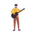 bearded man playing guitar and singing male vector image vector image