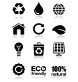 green ecology icons set vector image vector image