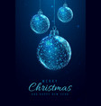 wireframe christmas balls low poly style merry vector image