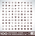 100 universal icons for web and mobile volume 2 vector image