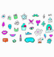 big set vaporwave styled colorful modern vector image vector image