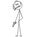 cartoon bad guy or man or criminal or gangster vector image vector image