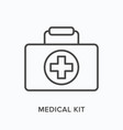 first aid kit flat line icon outline vector image