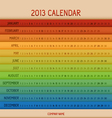 full color 2013 calendar vector image