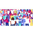 group mix race people big crowd men women vector image