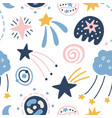 outer space childish seamless pattern vector image