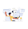 busy man at workplace vector image vector image