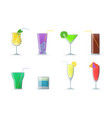 cocktail glasses set vector image