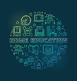 home education round colorful outline vector image vector image