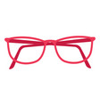 red glasses icon reading optical eye accessory vector image
