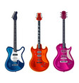 electric guitar or musical instrument icons set vector image vector image