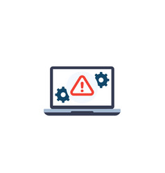 Error alert icon with laptop Royalty Free Vector Image