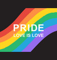 gay pride banner love is love rainbow flag vector image