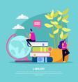 library flat vector image