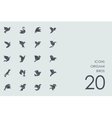 set of origami birds icons vector image