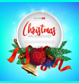 christmas round frame design realistic new year vector image