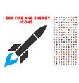missile flight icon with bonus power set vector image