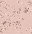 seamless line art pattern with applause vector image vector image