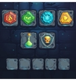 set icons on the stone buttons vector image