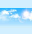 sun light with clouds on sky background vector image