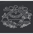 freehand drawing - flight of airplane vector image vector image