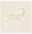 greeting card with silhouette of ornamental sheep vector image