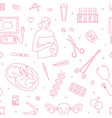 gynecology and pregnancy linear seamless vector image