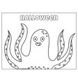 halloween coloring page with creepy monster vector image vector image