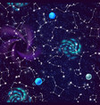 space constellations seamless pattern vector image vector image