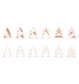 a set rose gold geometric christmas trees vector image
