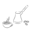 cezva and cup vector image