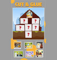 house paper game cut various interiors pictures vector image vector image
