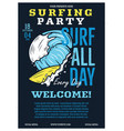 surfing party flyer a4 format summer adventure vector image