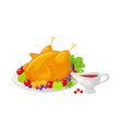bird poultry cooked meal on thanksgiving vector image